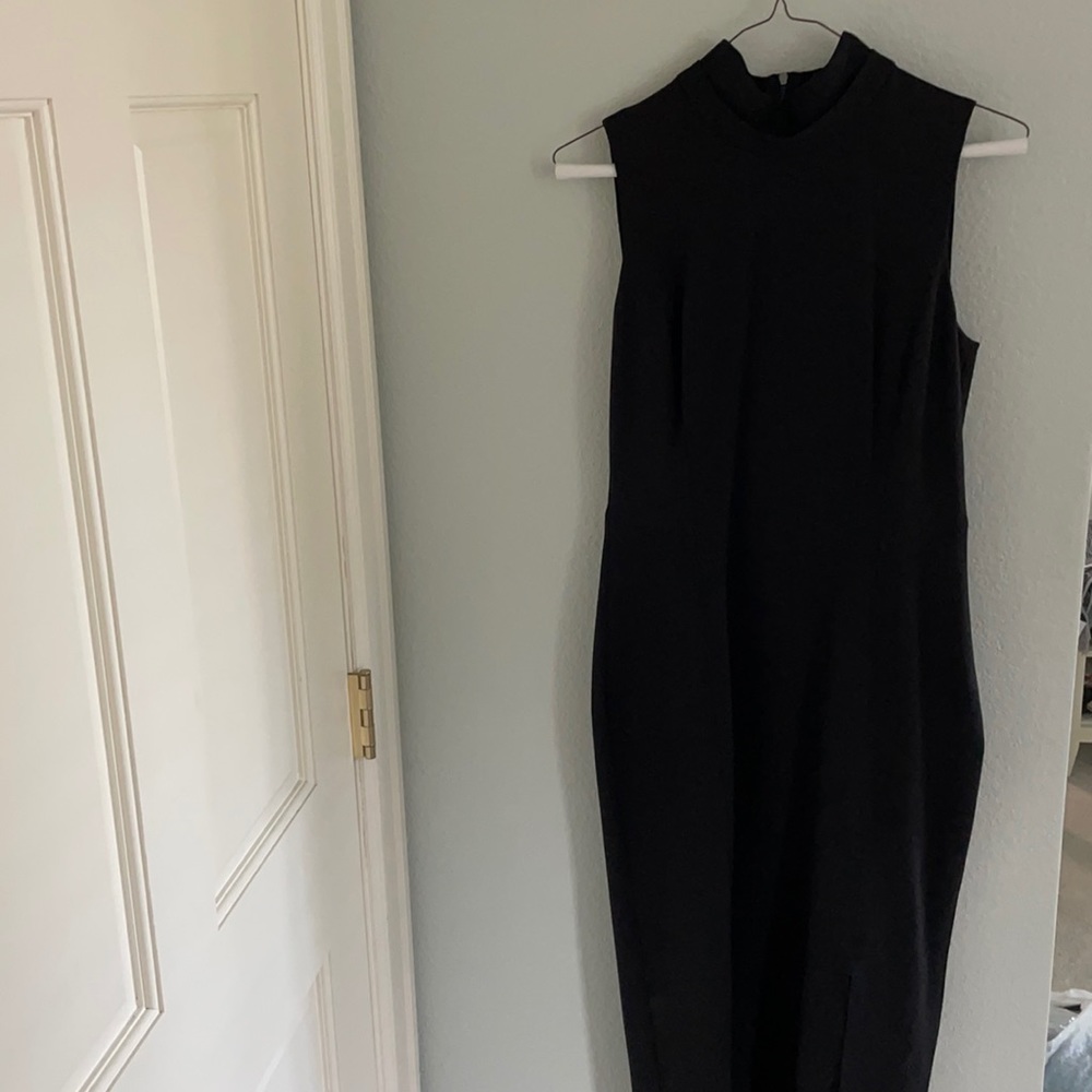 White House Black Market - mock neck midi dress